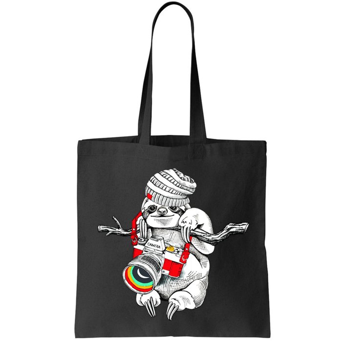 Hipster Sloth With Retro Camera Bag