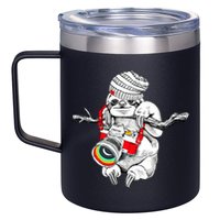 Hipster Sloth With Retro Camera 12oz Stainless Steel Coffee Mug
