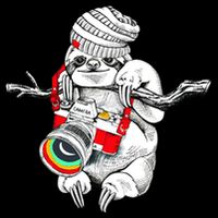 Hipster Sloth With Retro Camera Youth Performance Sprint T-Shirt