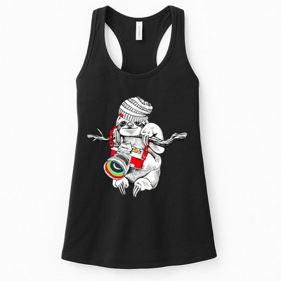 Hipster Sloth With Retro Camera Womens Tank Top