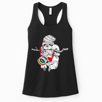 Hipster Sloth With Retro Camera Womens Tank Top