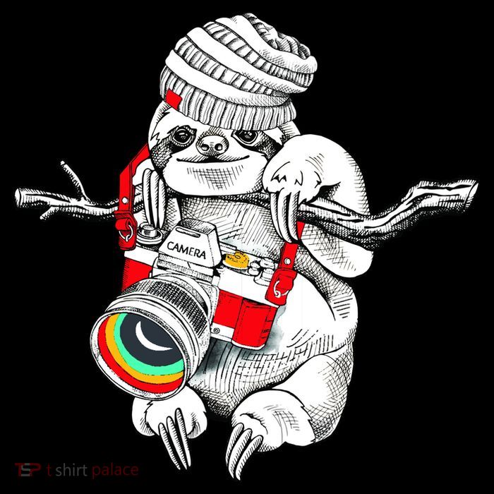 Hipster Sloth With Retro Camera Toddler Hoodie