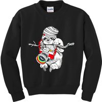 Hipster Sloth With Retro Camera Kids Sweatshirt