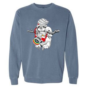 Hipster Sloth With Retro Camera Garment-Dyed Sweatshirt