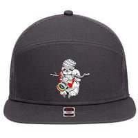 Hipster Sloth With Retro Camera 7 Panel Mesh Trucker Snapback Hat