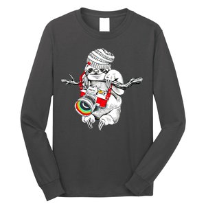 Hipster Sloth With Retro Camera Long Sleeve Shirt