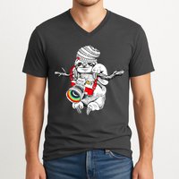 Hipster Sloth With Retro Camera V-Neck T-Shirt