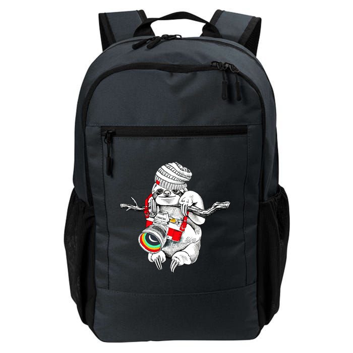 Hipster Sloth With Retro Camera Daily Commute Backpack