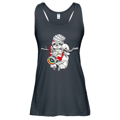Hipster Sloth With Retro Camera Ladies Essential Flowy Tank