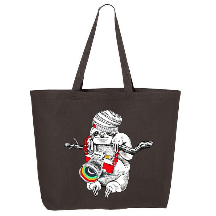 Hipster Sloth With Retro Camera 25L Jumbo Tote