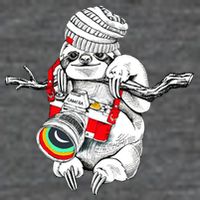Hipster Sloth With Retro Camera Wool Snapback Cap