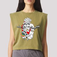 Hipster Sloth With Retro Camera Garment-Dyed Women's Muscle Tee