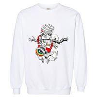 Hipster Sloth With Retro Camera Garment-Dyed Sweatshirt