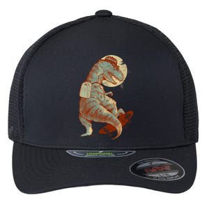 Hipster T-Rex Skateboarding Flexfit Unipanel Trucker Cap