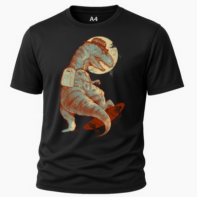 Hipster T-Rex Skateboarding Performance Shirt