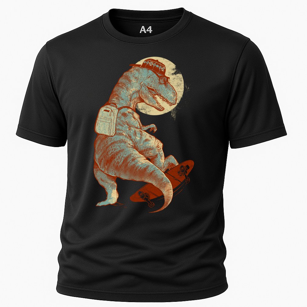 Hipster T-Rex Skateboarding Performance Shirt