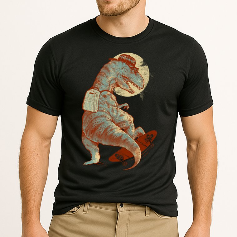 Hipster T-Rex Skateboarding Performance Shirt