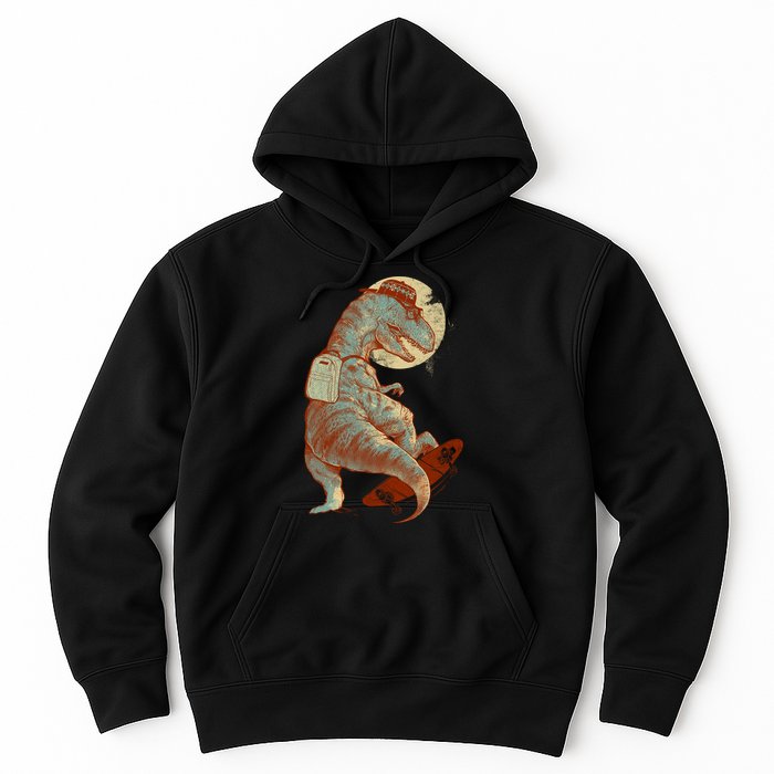 Hipster T-Rex Skateboarding Hoodie