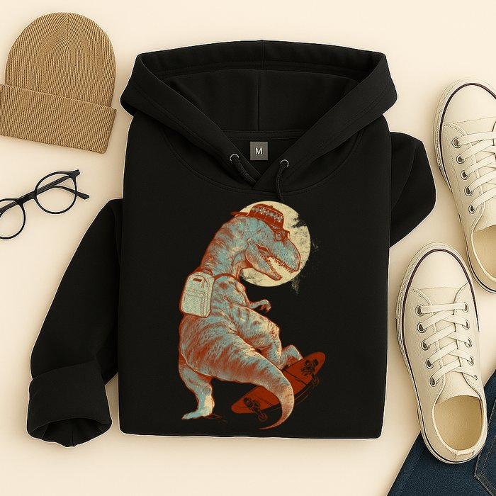 Hipster T-Rex Skateboarding Hoodie