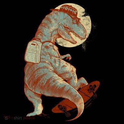 Hipster T-Rex Skateboarding T-Shirt