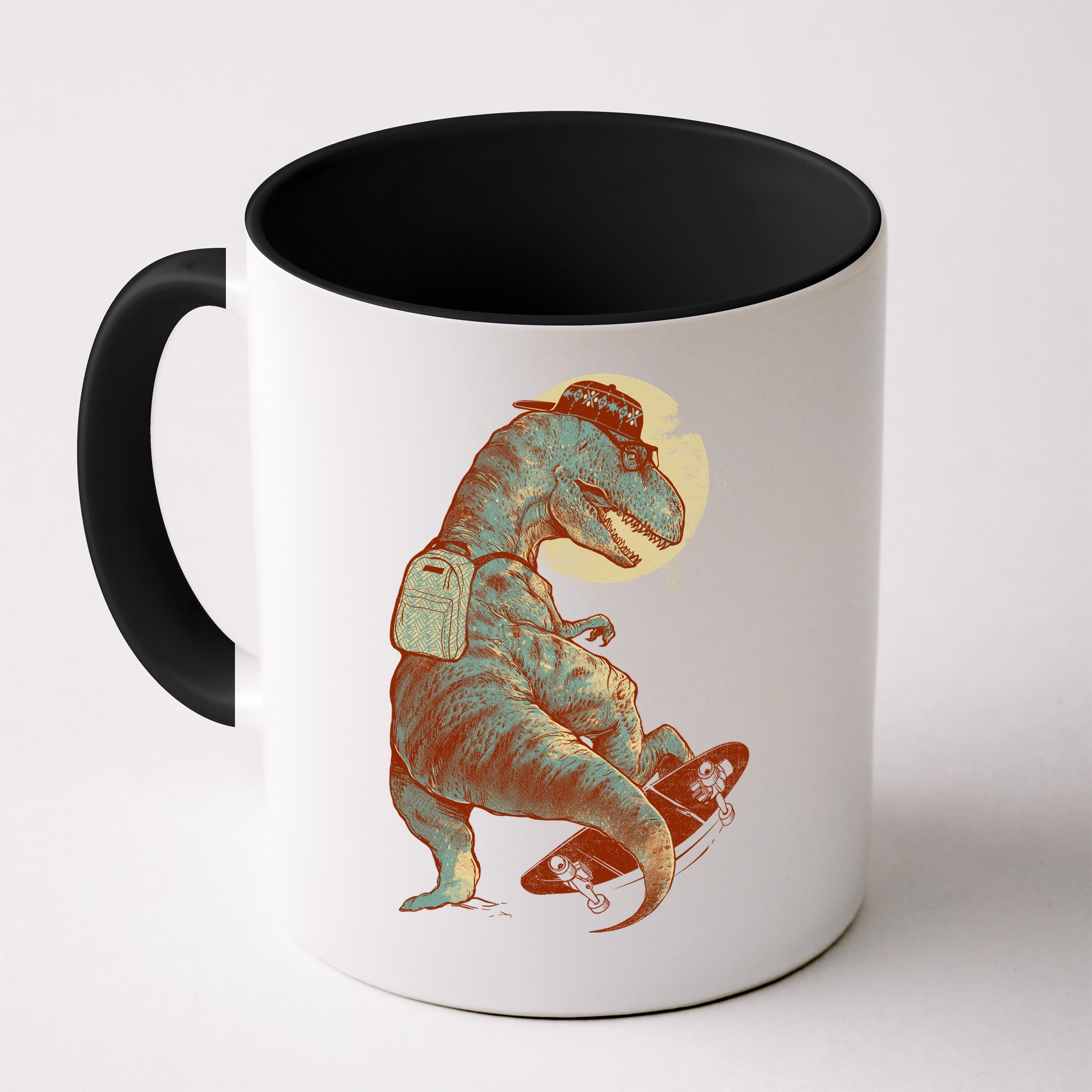 Hipster T-Rex Skateboarding Mug