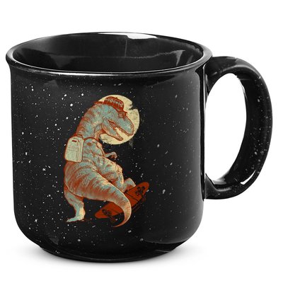 Hipster T-Rex Skateboarding 15oz Campfire Ceramic Mug
