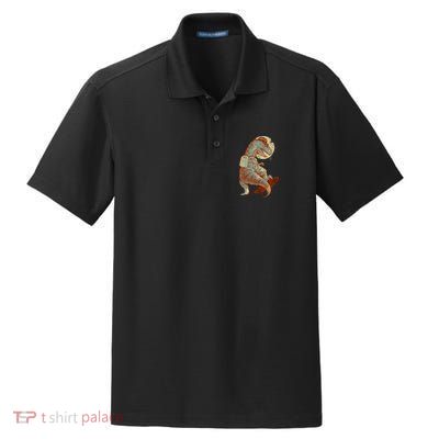 Hipster T-Rex Skateboarding Dry Zone Grid Polo