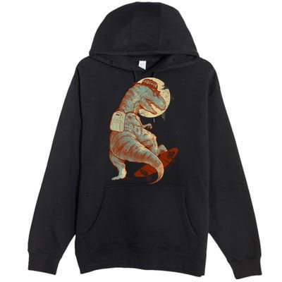 Hipster T-Rex Skateboarding Premium Pullover Hoodie