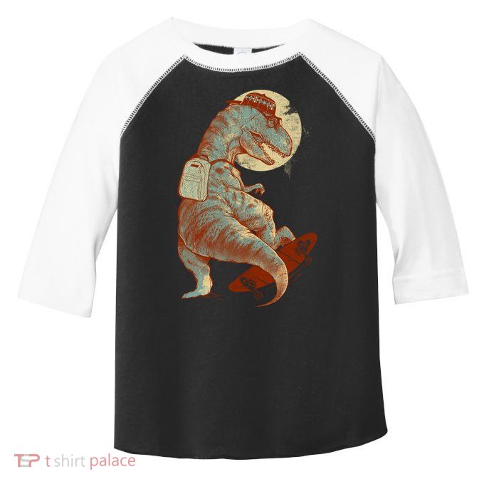 Hipster T-Rex Skateboarding Toddler Fine Jersey T-Shirt