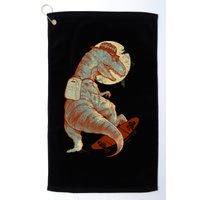 Hipster T-Rex Skateboarding Golf Towel