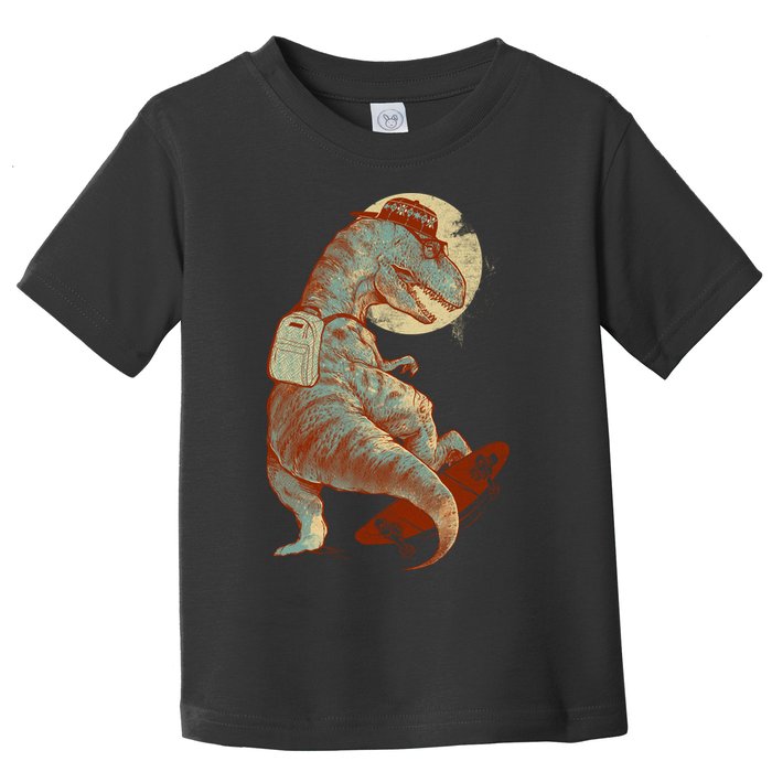 Hipster T-Rex Skateboarding Toddler T-Shirt