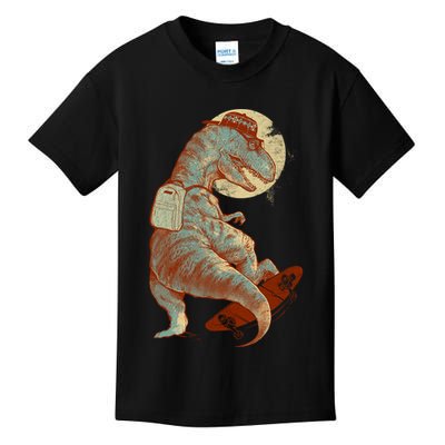 Hipster T-Rex Skateboarding Kids T-Shirt
