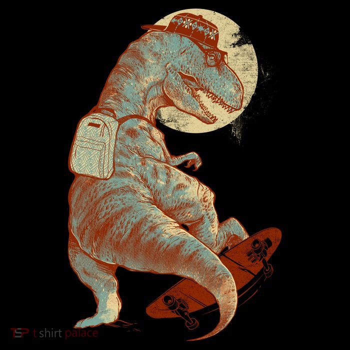 Hipster T-Rex Skateboarding Kids T-Shirt