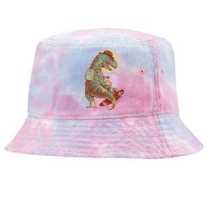 Hipster T-Rex Skateboarding Tie-Dyed Bucket Hat