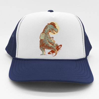 Hipster T-Rex Skateboarding Trucker Hat