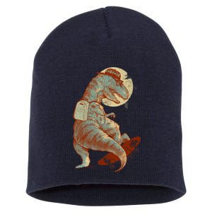 Hipster T-Rex Skateboarding Short Acrylic Beanie