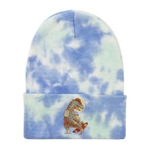 Hipster T-Rex Skateboarding Tie Dye 12in Knit Beanie