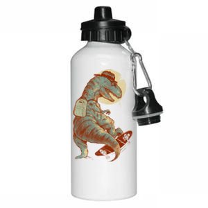 Hipster T-Rex Skateboarding Aluminum Water Bottle