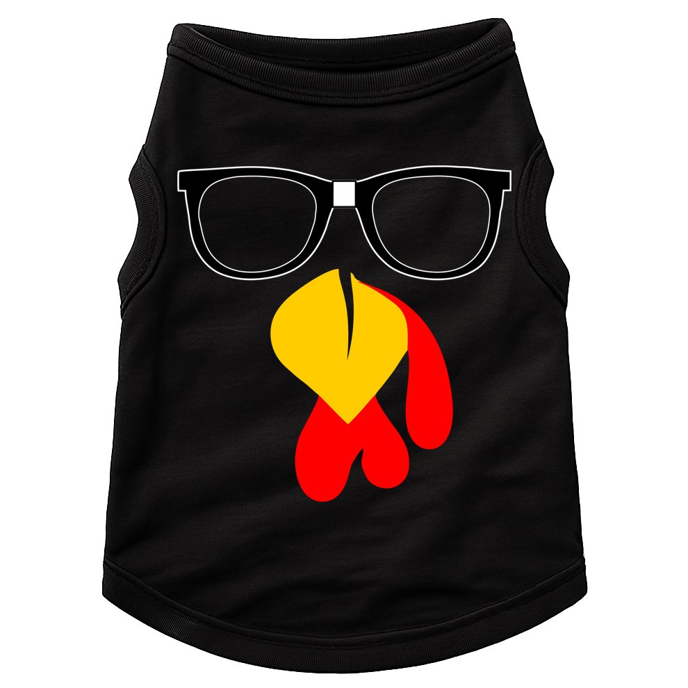 Hipster Turkey Nerd Glasses Thanksgiving Doggie Tank