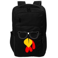 Hipster Turkey Nerd Glasses Thanksgiving Impact Tech Backpack