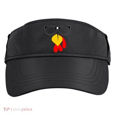 Hipster Turkey Nerd Glasses Thanksgiving Adult Drive Performance Visor