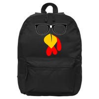 Hipster Turkey Nerd Glasses Thanksgiving 16 in Basic Backpack