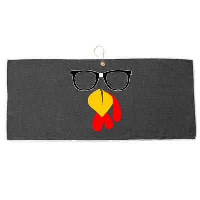 Hipster Turkey Nerd Glasses Thanksgiving Large Microfiber Waffle Golf Towel