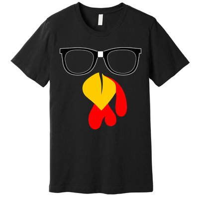 Hipster Turkey Nerd Glasses Thanksgiving Premium T-Shirt