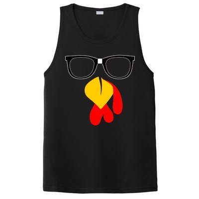 Hipster Turkey Nerd Glasses Thanksgiving PosiCharge Competitor Tank