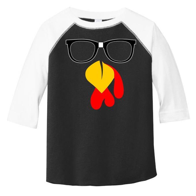 Hipster Turkey Nerd Glasses Thanksgiving Toddler Fine Jersey T-Shirt