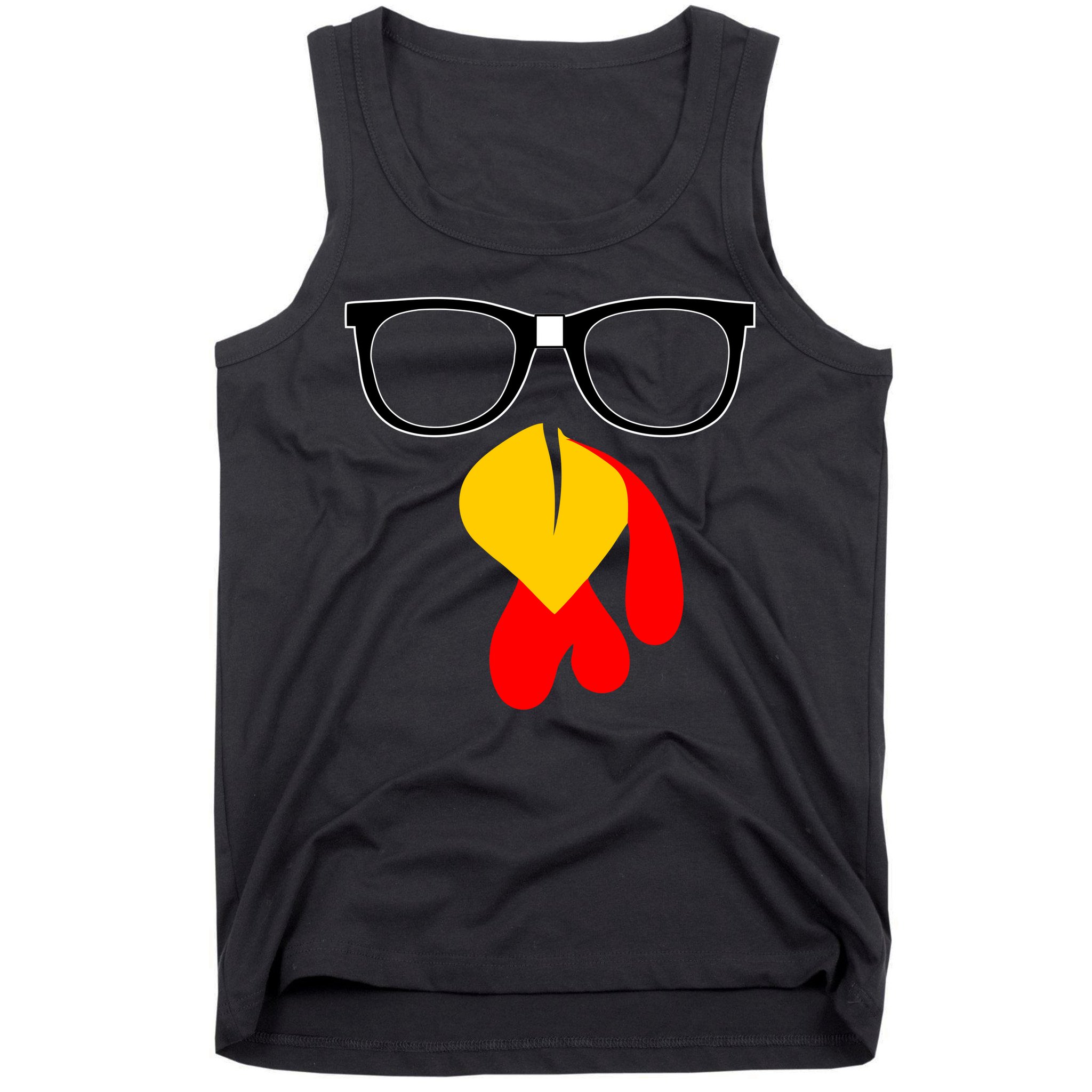 Hipster Turkey Nerd Glasses Thanksgiving Tank Top