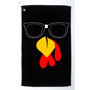 Hipster Turkey Nerd Glasses Thanksgiving Platinum Collection Golf Towel