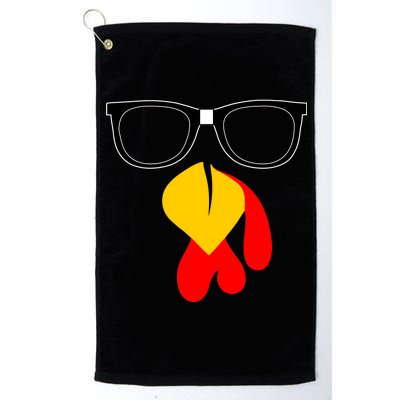 Hipster Turkey Nerd Glasses Thanksgiving Platinum Collection Golf Towel