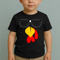 Hipster Turkey Nerd Glasses Thanksgiving Toddler T-Shirt